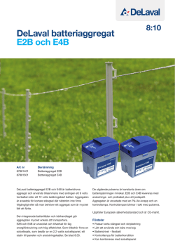 DeLaval batteriaggregat E2B och E4B