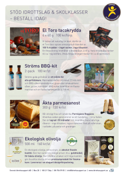 Sälj tacokrydda / grillsås / parmesan / olivolja