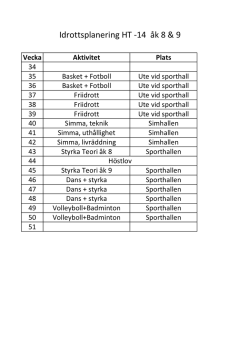 Idrottsplanering HT -14 åk 8 & 9