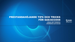 Prestandahöjande tips och tricks för SAS/ACCESS