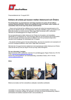 Enklare att arbeta på bussen mellan Askersund och Örebro