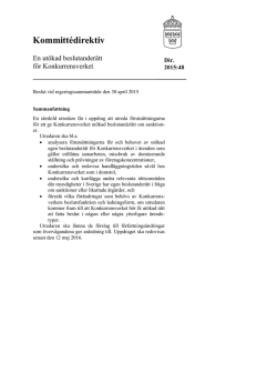 Direktiv 2015:48 En utökad beslutanderätt för Konkurrensverket
