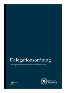 Delegationsordning - Föreningen Ekonomerna