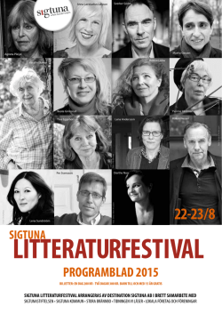 PROGRAMBLAD 2015 - Sigtuna Litteraturfestival