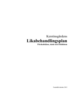 Likabehandlingsplan 15:16