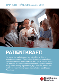Patientkraft i vården_Rapport från Almedalen