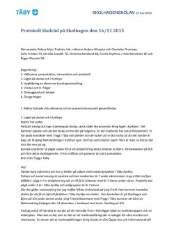 Protokoll Skolråd på Skolhagen den 16/11 2015