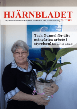 Hjärnbladet nr 2 2015 - Hjärnkraft Stockholms län