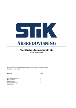 Årsredovisning för Stockholms Innovatörskrets 2014