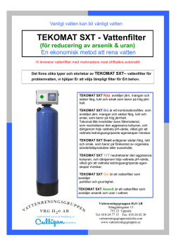 TEKOMAT SXT - Vattenfilter - VRG Vattenreningsgruppen H2O AB