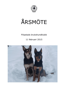 ÅRSMÖTE - Filipstads Brukshundklubb