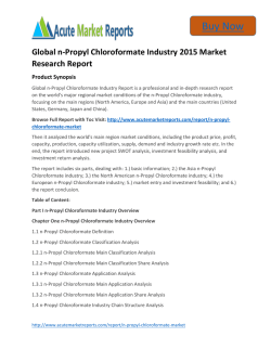 Global n-Propyl Chloroformate - Industry Share,Size, Trends and Forecasts