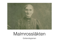 Presentation Släktträff 2015 - Malmrossläkten Gotlandsgrenen