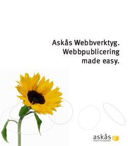 Askås Webbverktyg. Webbpublicering made easy.