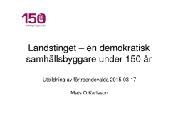 Landstingets historia - Landstinget i Uppsala län