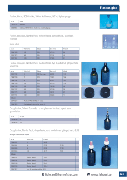 Flaskor, glas - Fisher UK Extranet