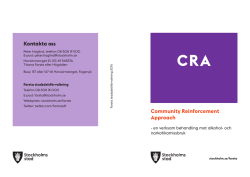 Folder med information om CRA (Community reinforcement approach)