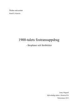 1900-talets fostransuppdrag