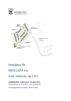 Detaljplan för IRSTA LISTA 5:6 Irsta, Västerås, dp 1757