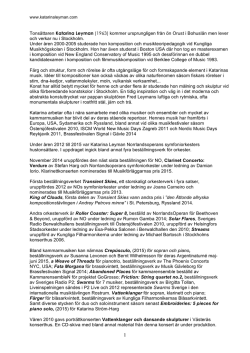 CV_sv_files/Katarina Leyman CV 2015