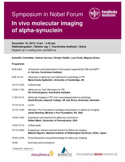 Program Symposium In vivo molecular imaging of alpha-syn