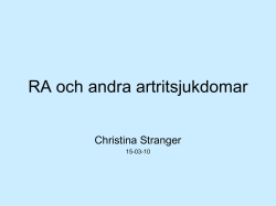 RA och andra artritsjukdomar Christina Stranger 10 - Ping-Pong
