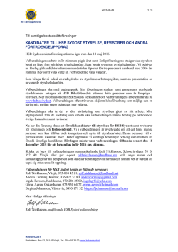 Inför nominering 2016