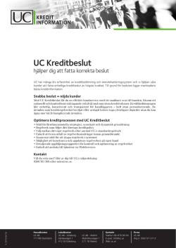 UC Kreditbeslut