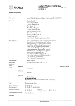 SAMMANTRÄDESPROTOKOLL 2015-02-10