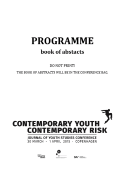 You find the full programme for the paper sessions in the Book