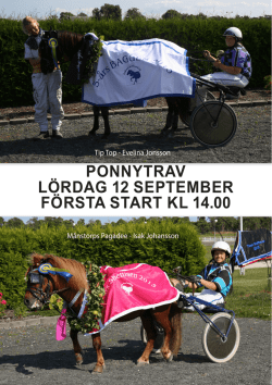 ponnytrav lördag 12 september första start kl 14.00