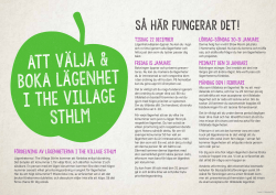 Att välja och boka - The Village Sthlm