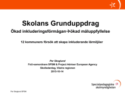 Presentation av Per Skoglund, FoU