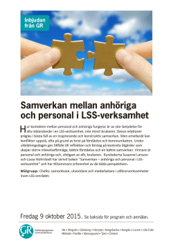 Samverkan mellan anhöriga och personal i LSS-verksamhet