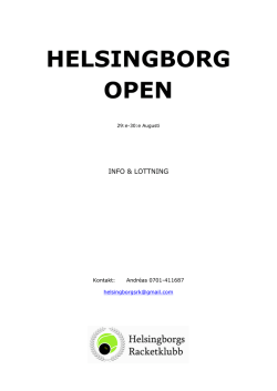 HELSINGBORG OPEN - Helsingborgs Racketklubb
