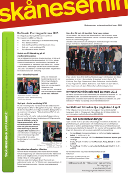 Medlemsblad mars 2015
