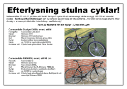 Efterlysning stulna cyklar!