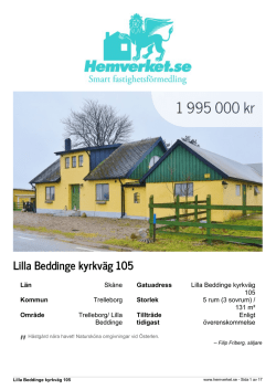 Page 1 " Lilla Beddinge kyrkväg 105 Län Skåne Gatuadress Lilla