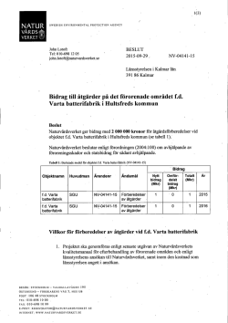 Beslut om Varta batterifabrik 2015-09-29 (pdf 1 MB)