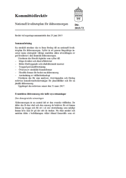 Nationell kvalitetsplan för äldreomsorgen, Dir. 2015