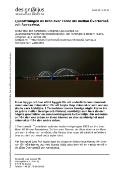 Om ljussättningen av bron över Torneå älv