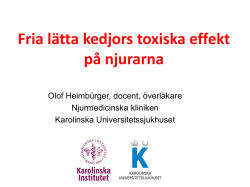 Olof Heimburger, Fria lätta kedjors toxiska effekt på njurarna