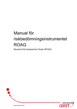 Manual för riskbedömningsinstrumentet ROAG