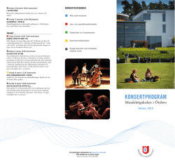 Musikhögskolans konsertprogram hösten 2015