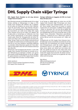 DHL Supply Chain väljer Tyringe