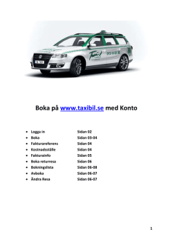 Boka på www.taxibil.se med Konto