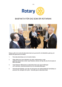 ROTARY - BASFAKTA - Rotary i Sverige