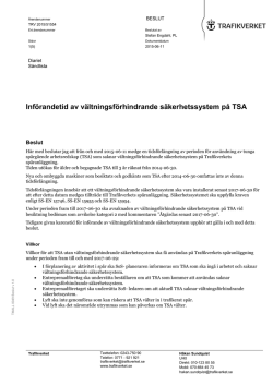Införandetid av vältningsförhindrande säkerhetssystem