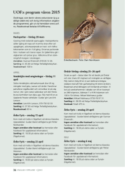 UOF:s program våren 2015 - Upplands ornitologiska förening