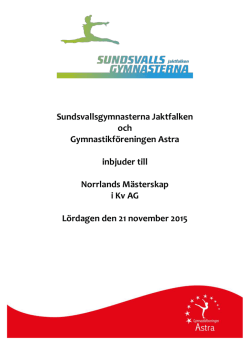 Inbjudan Norrlands Mästerskap 2015
